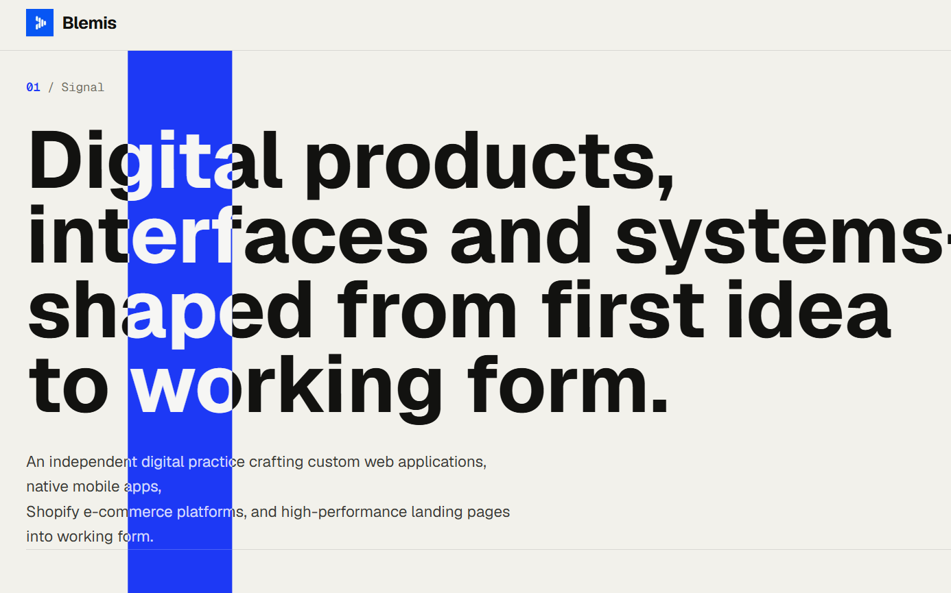 Blemis Modern Startup Landing Website preview